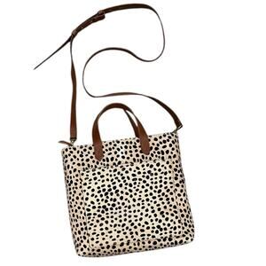 Madewell Zip-Top Transport Crossbody In Printed Calf Hair